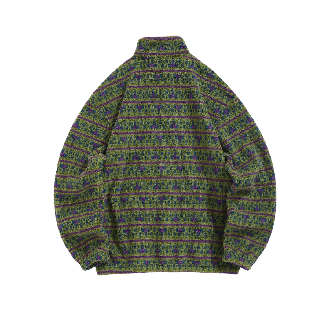 Vintage Geo Pattern Fleece Pullover