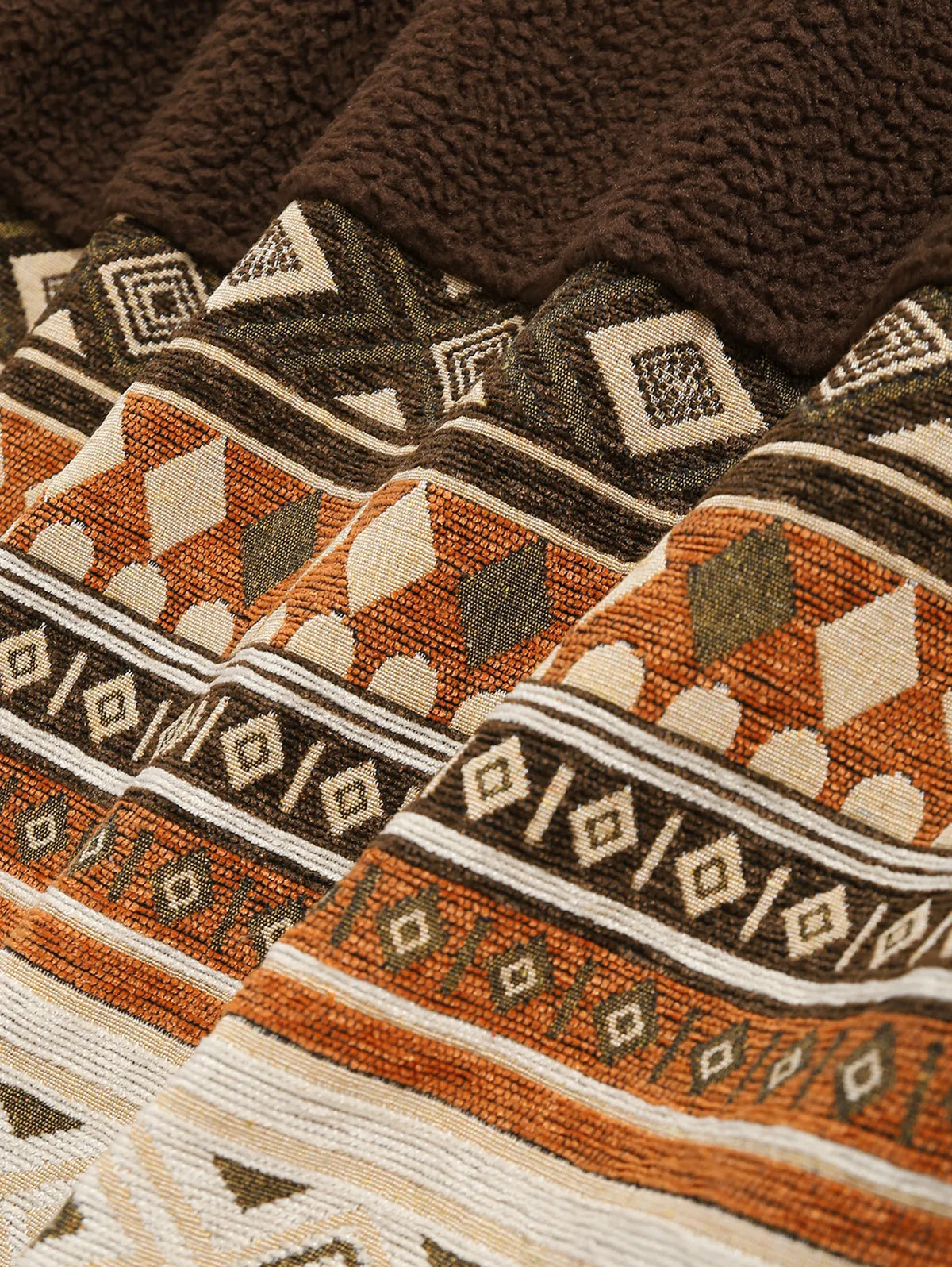 Vintage Aztec Fleece Jacket – Coffee