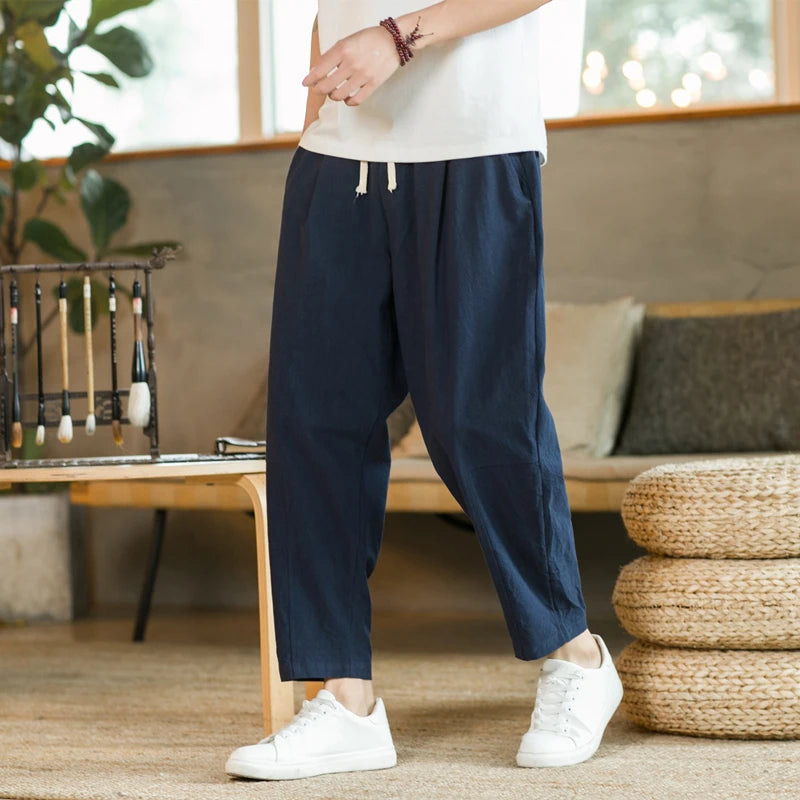 Vintage Cotton Linen Relaxed Pants