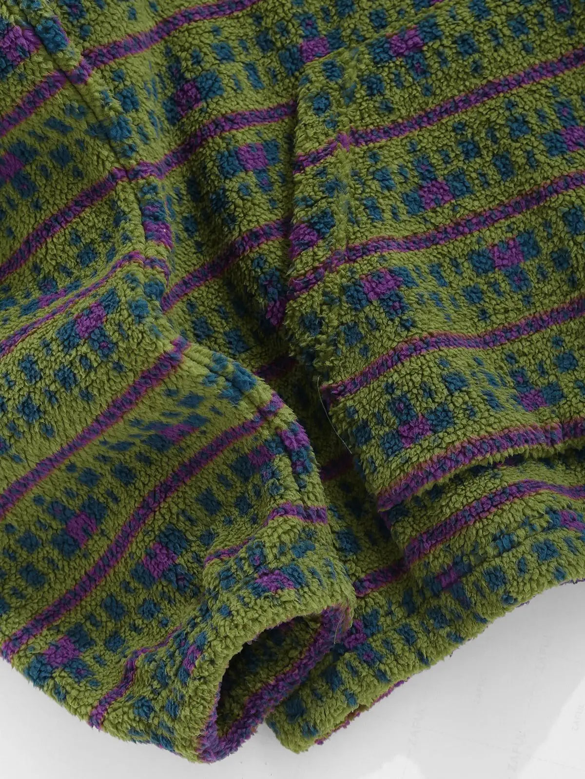Vintage Geo Pattern Fleece Pullover