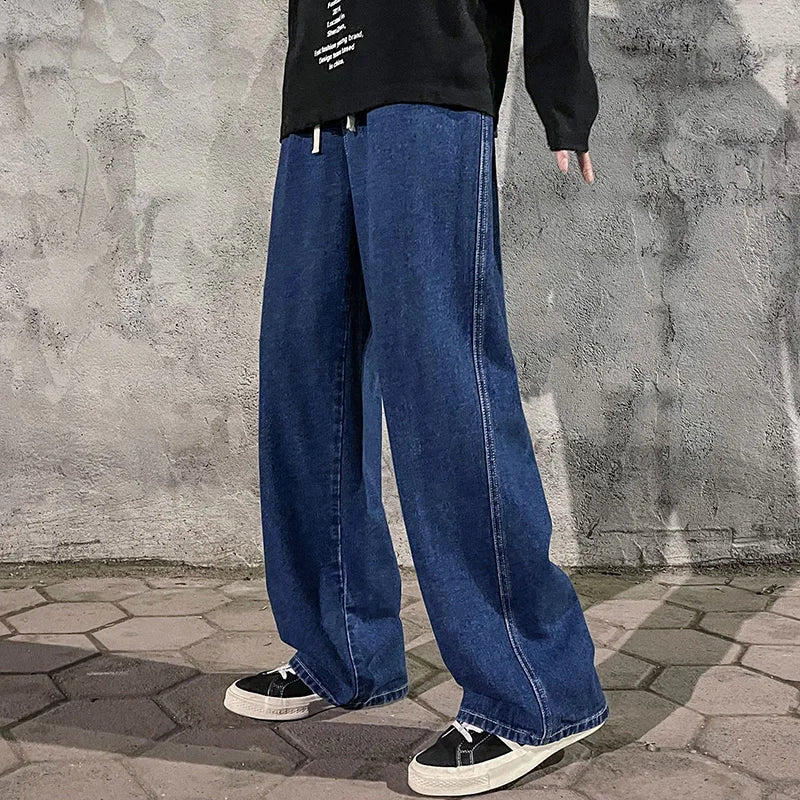 Black Washed Wide Leg Jeans