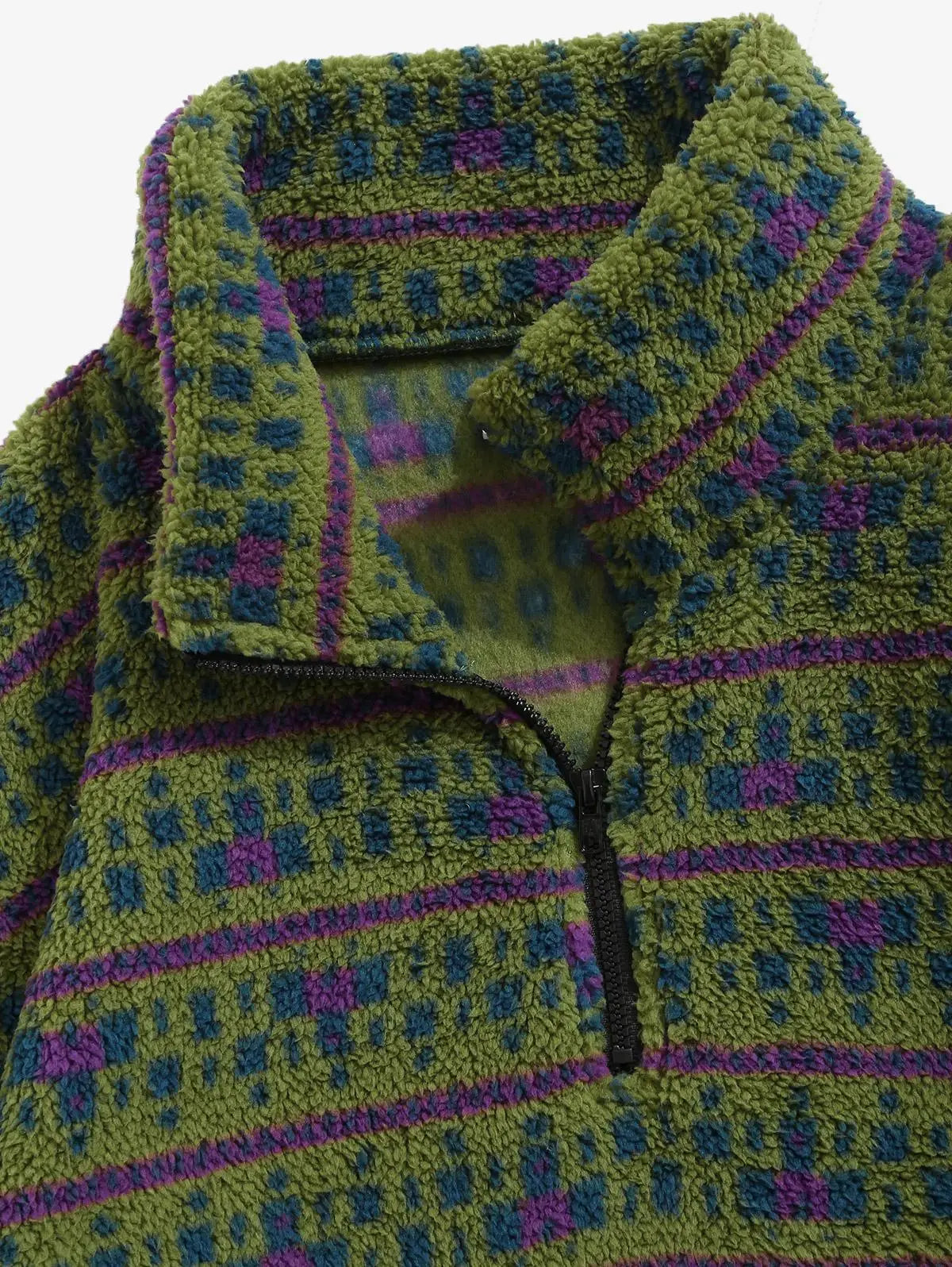 Vintage Geo Pattern Fleece Pullover