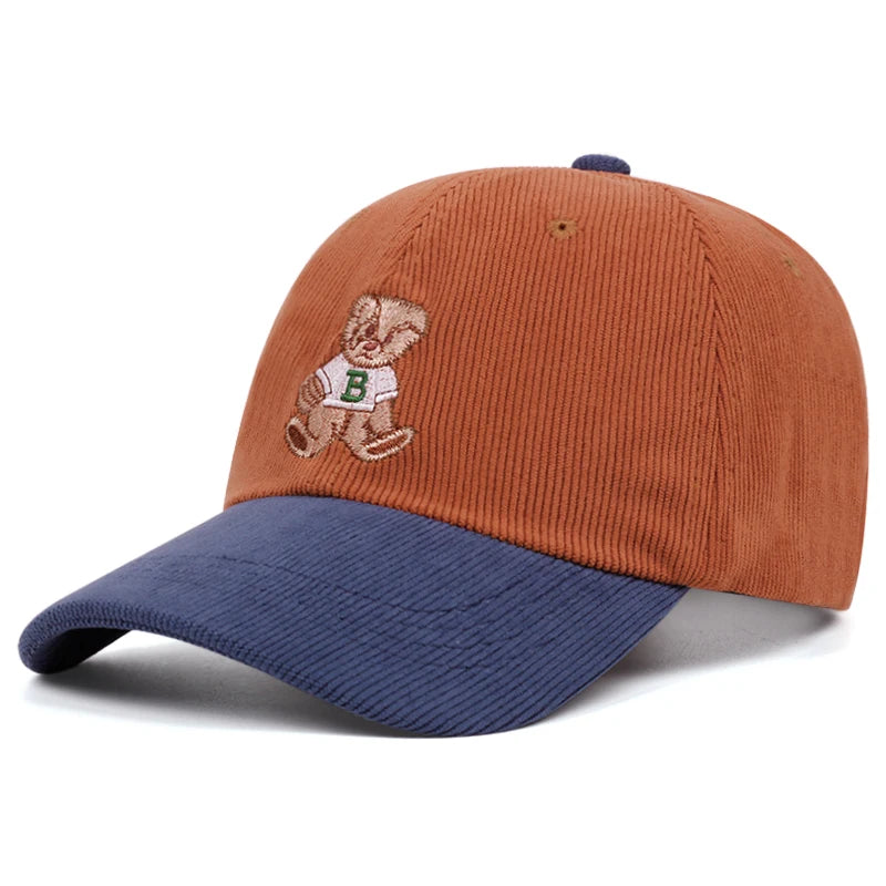 Teddy Bear Cord Cap – Beige Baseball Cap