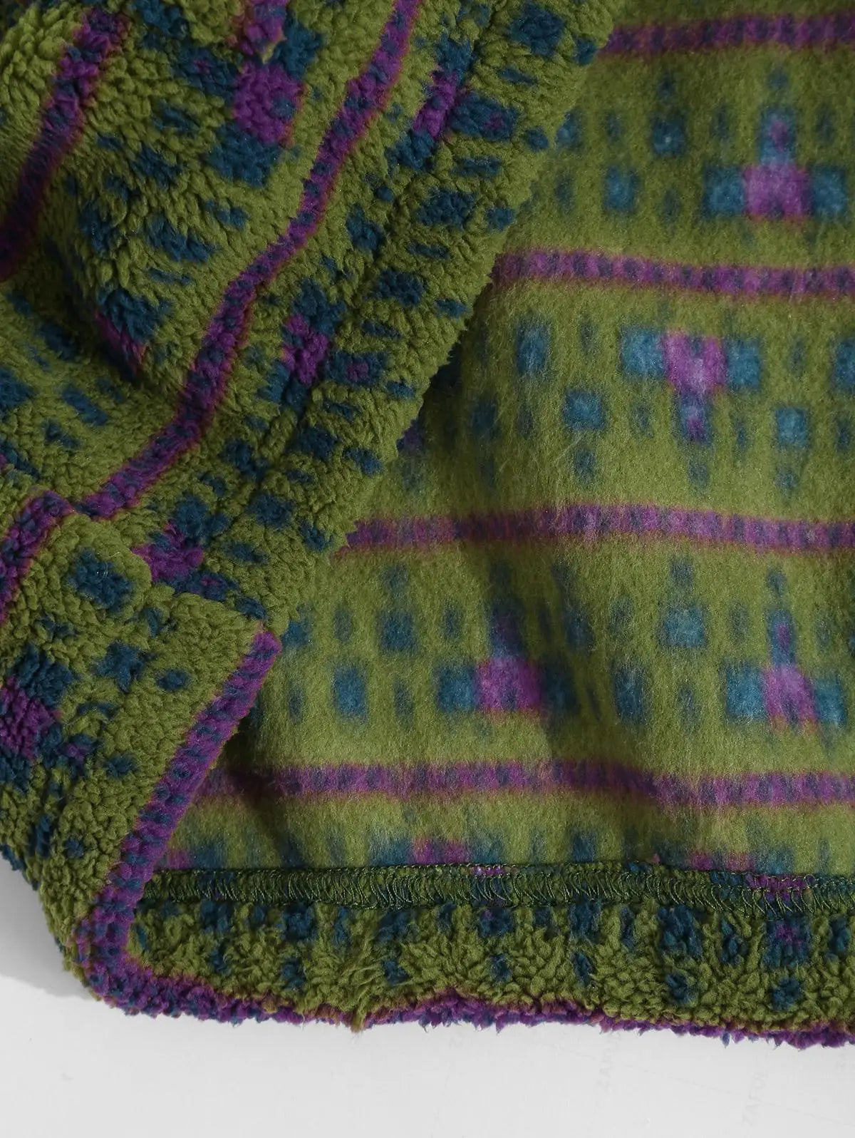 Vintage Geo Pattern Fleece Pullover