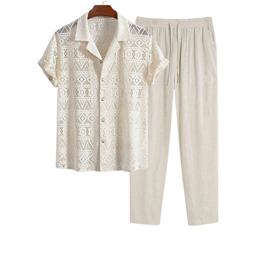 Vintage Open Knit Two-Piece Set