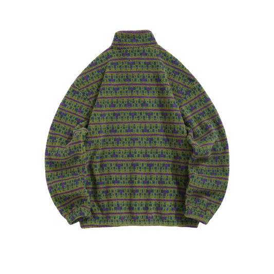 Vintage Geo Pattern Fleece Pullover