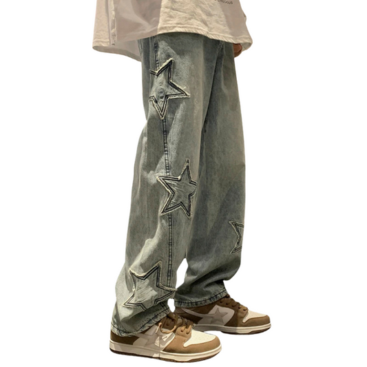 Vintage Star Patch Baggy Jeans