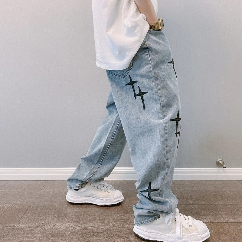 Baggy X-Patch Straight Leg Jeans