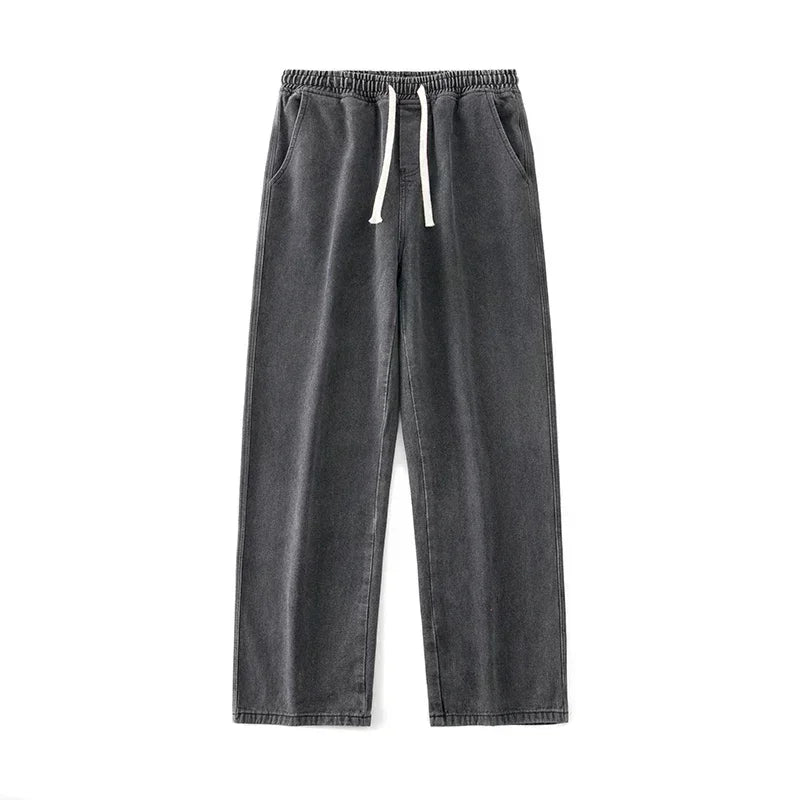 Black Washed Wide Leg Jeans