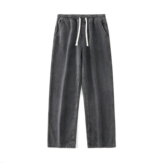Black Washed Wide Leg Jeans