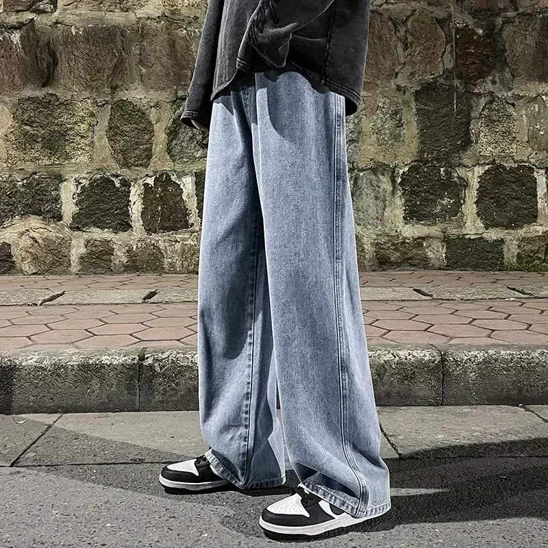 Black Washed Wide Leg Jeans
