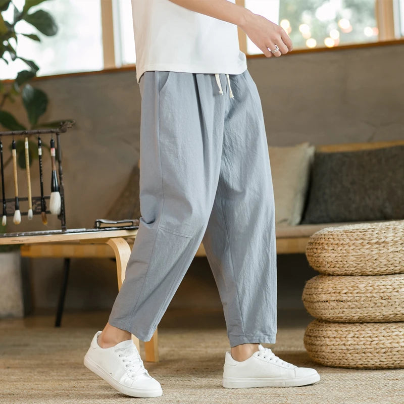 Vintage Cotton Linen Relaxed Pants