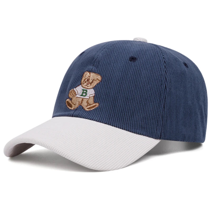 Teddy Bear Cord Cap – Beige Baseball Cap