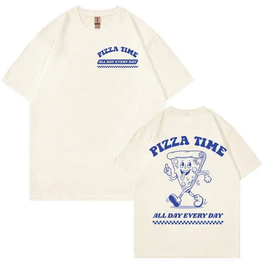 Vintage Pizza Time Oversized T-Shirt