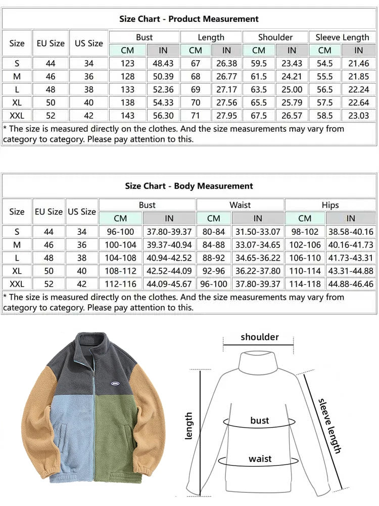 Colorblock Fleece Jacket – 4 Farben, 1 fresher Look