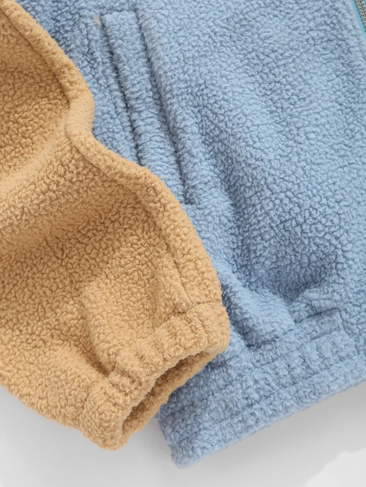 Colorblock Fleece Jacket – 4 Farben, 1 fresher Look