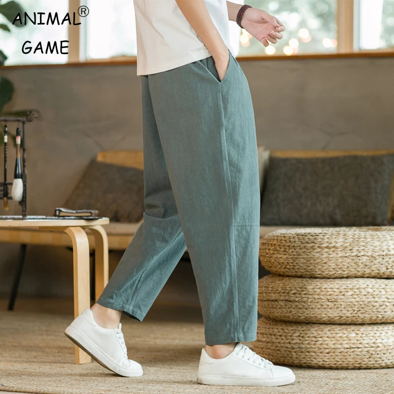 Vintage Cotton Linen Relaxed Pants