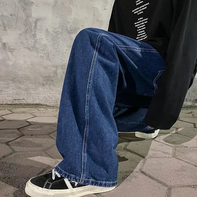 Black Washed Wide Leg Jeans