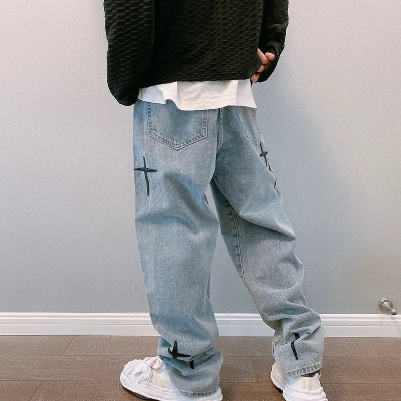 Baggy X-Patch Straight Leg Jeans