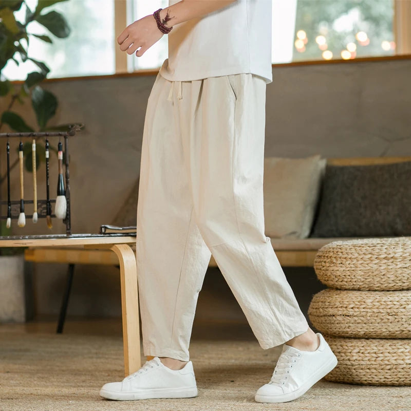 Vintage Cotton Linen Relaxed Pants