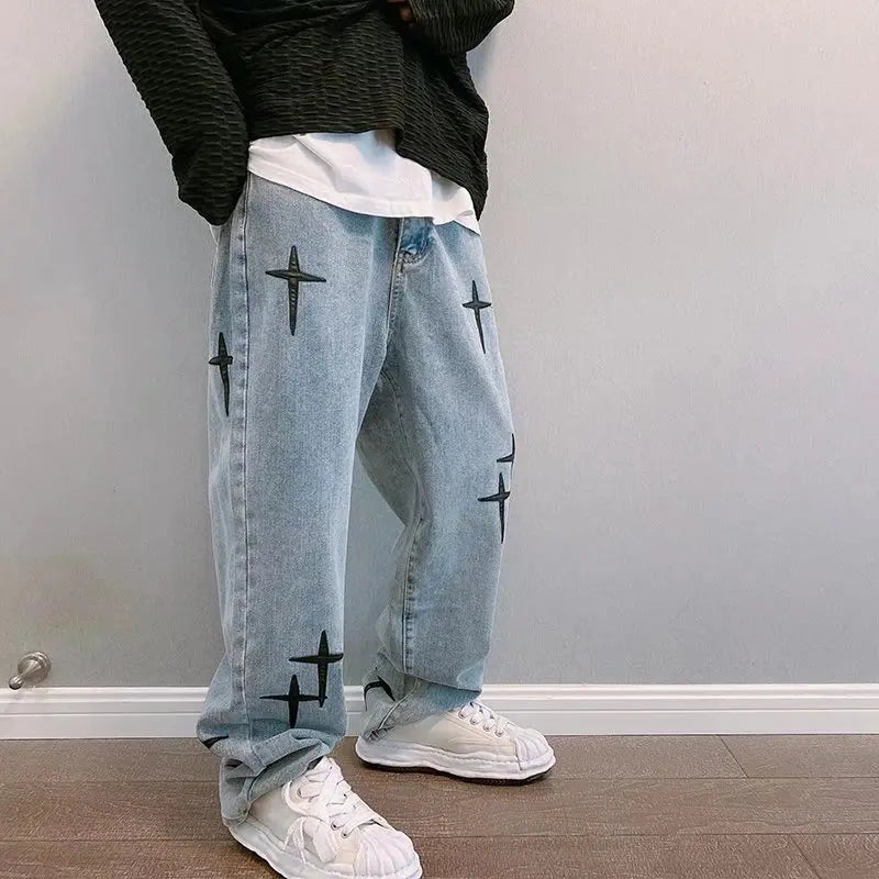Baggy X-Patch Straight Leg Jeans