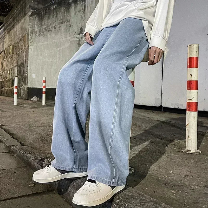 Black Washed Wide Leg Jeans