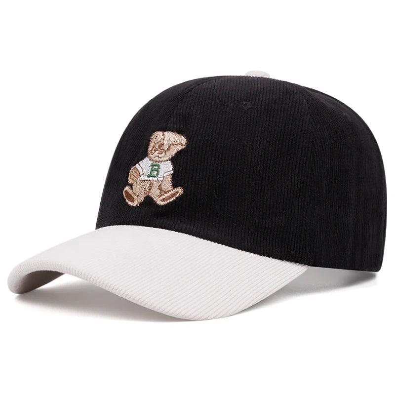 Teddy Bear Cord Cap – Beige Baseball Cap