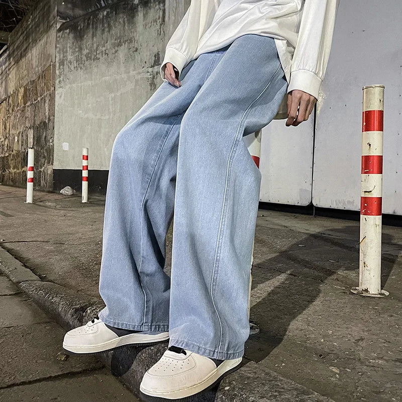 Black Washed Wide Leg Jeans
