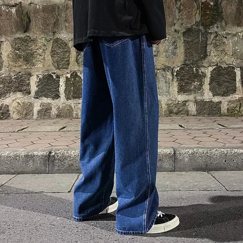 Black Washed Wide Leg Jeans