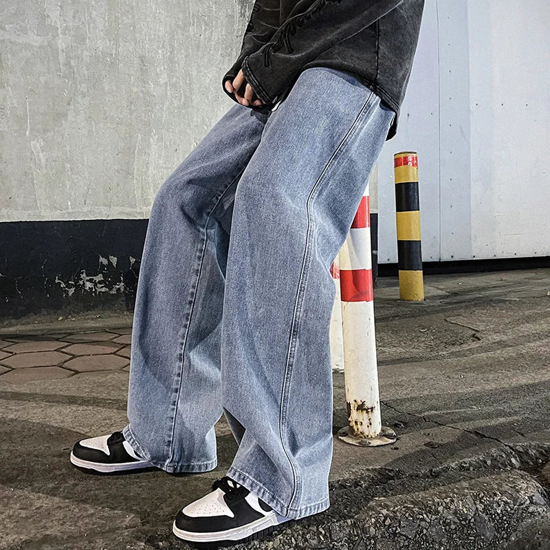 Black Washed Wide Leg Jeans