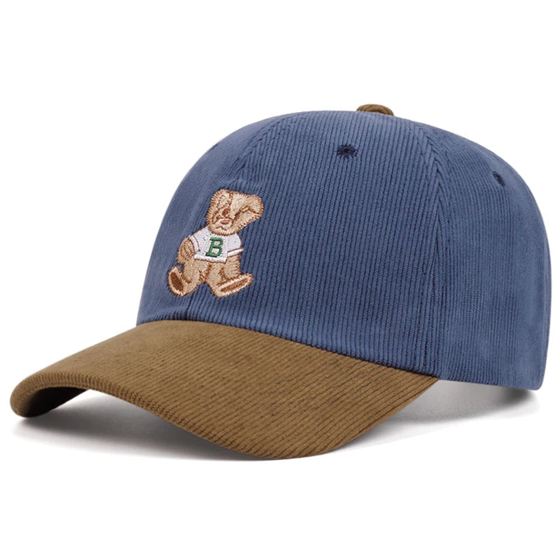 Teddy Bear Cord Cap – Beige Baseball Cap