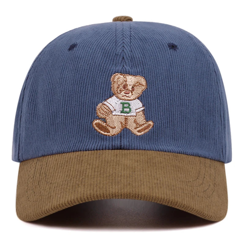 Teddy Bear Cord Cap – Beige Baseball Cap